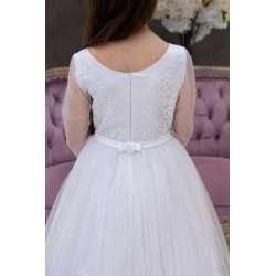 Handmade White Long Sleeved First Holy Communion Dress Style NAOMI