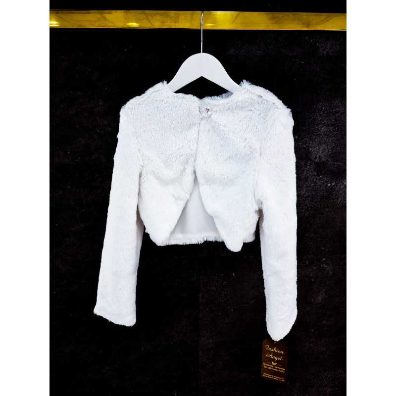 Fur Communion Girls Bolero CB22 White