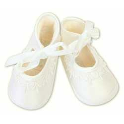 Sarah Louise Ivory Baby Girl Christening Shoes Style 004420