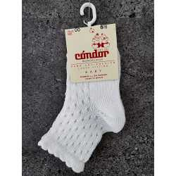 WHITE BABY BOY CHRISTENING/BAPTISM SPANISH SOCKS STYLE 3.503/4