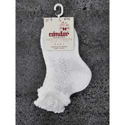 WHITE BABY GIRL CHRISTENING/BAPTISM SPANISH SOCKS STYLE 2.765/4