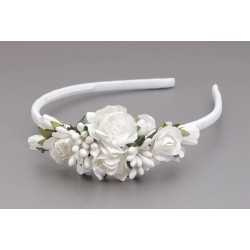 WHITE/GREEN FIRST HOLY COMMUNION HEADBAND STYLE OW-032