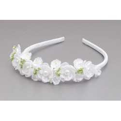 WHITE/GREEN FIRST HOLY COMMUNION HEADBAND STYLE OW-014