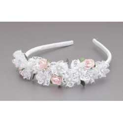 WHITE/PINK/GREEN FIRST HOLY COMMUNION HEADBAND STYLE OW-059