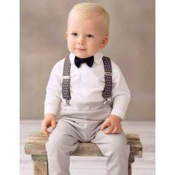 White/Grey Baby Boy Christening Outfit Style ROMEO