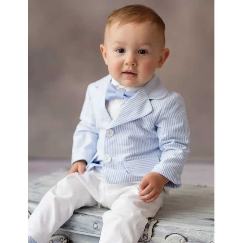 White/Blue Baby Boy Christening Suit Style KACPER