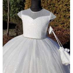 HANDMADE WHITE FIRST HOLY COMMUNION DRESS T-984