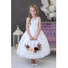 JOAN CALABRESE WHITE TEA-LENGTH FIRST HOLY COMMUNION DRESS STYLE 121301