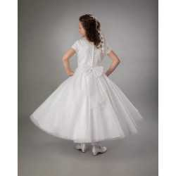 JOAN CALABRESE WHITE TEA-LENGTH FIRST HOLY COMMUNION DRESS STYLE PJ-06