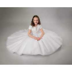 JOAN CALABRESE WHITE TEA-LENGTH FIRST HOLY COMMUNION DRESS STYLE PJ-06