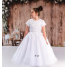 JOAN CALABRESE WHITE TEA-LENGTH FIRST HOLY COMMUNION DRESS STYLE PJ-21