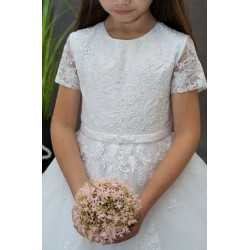 JOAN CALABRESE WHITE TEA-LENGTH FIRST HOLY COMMUNION DRESS STYLE PJ-22