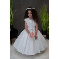 JOAN CALABRESE WHITE TEA-LENGTH FIRST HOLY COMMUNION DRESS STYLE PJ-08