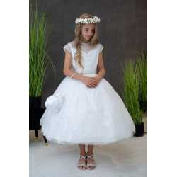 HANDMADE WHITE FIRST HOLY COMMUNION DRESS T-984