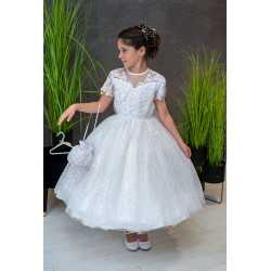 HANDMADE WHITE FIRST HOLY COMMUNION DRESS T-114