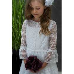 White Handmade Lace First Holy Communion Dress Style DEBORA