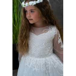 White Handmade First Holy Communion Dress Style GEORGINA