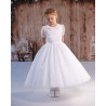 JOAN CALABRESE WHITE TEA-LENGTH FIRST HOLY COMMUNION DRESS STYLE PJ-25