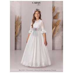 IVORY/MINT HANDMADE FIRST HOLY COMMUNION DRESS STYLE 3620