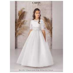 CARMY IVORY/PINK HANDMADE FIRST HOLY COMMUNION DRESS STYLE 3206