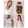 CARMY IVORY/PINK HANDMADE FIRST HOLY COMMUNION DRESS STYLE 3206