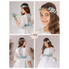 IVORY/MINT HANDMADE FIRST HOLY COMMUNION DRESS STYLE 3210