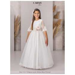 CARMY IVORY/PINK HANDMADE FIRST HOLY COMMUNION DRESS STYLE 3110