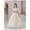 CARMY IVORY/PINK HANDMADE FIRST HOLY COMMUNION DRESS STYLE 3614