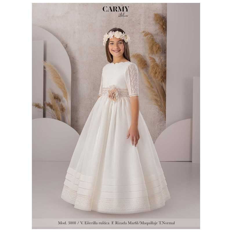 Carmy Handmade Ivory/Pink First Holy Communion Dress Style 3808