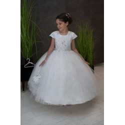 HANDMADE WHITE FIRST HOLY COMMUNION DRESS T-111