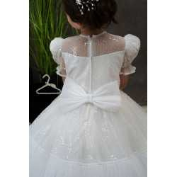 HANDMADE WHITE FIRST HOLY COMMUNION DRESS T-115