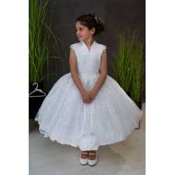 HANDMADE WHITE FIRST HOLY COMMUNION DRESS T-112