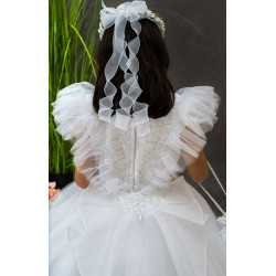 HANDMADE WHITE FIRST HOLY COMMUNION DRESS T-113