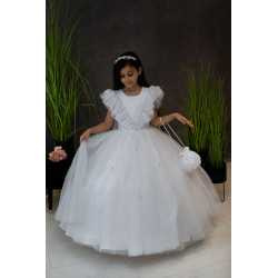 HANDMADE WHITE FIRST HOLY COMMUNION DRESS T-118