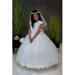 HANDMADE WHITE FIRST HOLY COMMUNION DRESS T-116