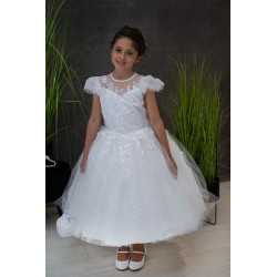 HANDMADE WHITE FIRST HOLY COMMUNION DRESS T-109