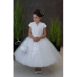 HANDMADE WHITE FIRST HOLY COMMUNION DRESS T-125