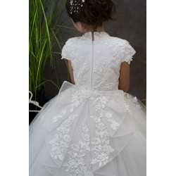 HANDMADE WHITE FIRST HOLY COMMUNION DRESS T-125