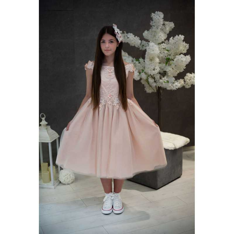 Peach Confirmation Dress Style FA04