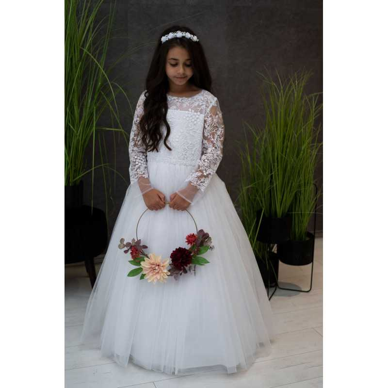 Handmade White First Holy Communion Dress Style MIKELA WHITE