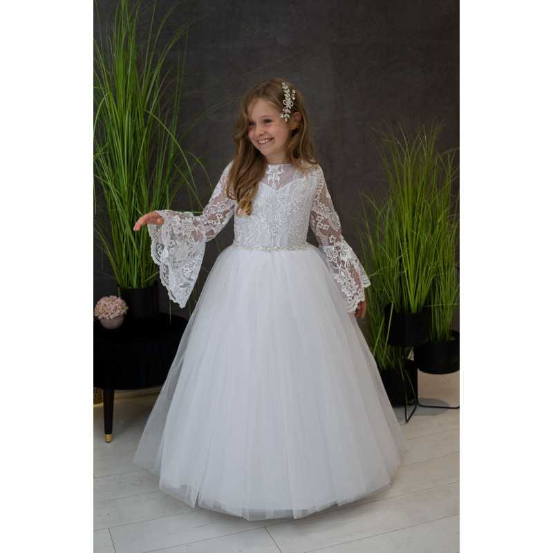 White Handmade First Holy Communion Dress Style BRITNEY