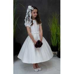 Simple Elegant Handmade First Holy Communion Dress style Demi Short Ivory