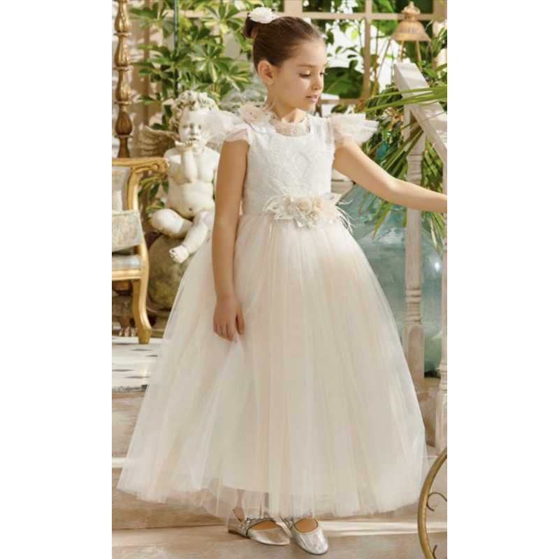 Ivory/Peach Flower Girl/Special Occasion Dress Style 20438