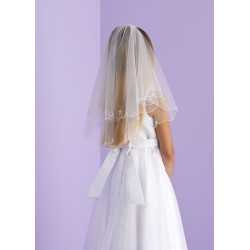 White First Holy Communion Veil Style HOPE