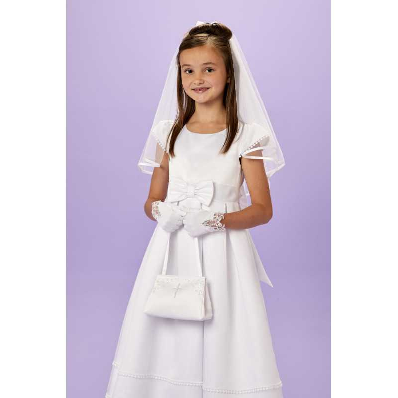 WHITE FIRST HOLY COMMUNION GLOVES STYLE MARTHA