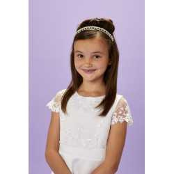 Silver First Holy Communion Headband Style JULIA