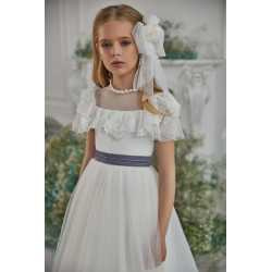 VINTAGE IVORY/PINK FIRST HOLY COMMUNION DRESS STYLE 3308