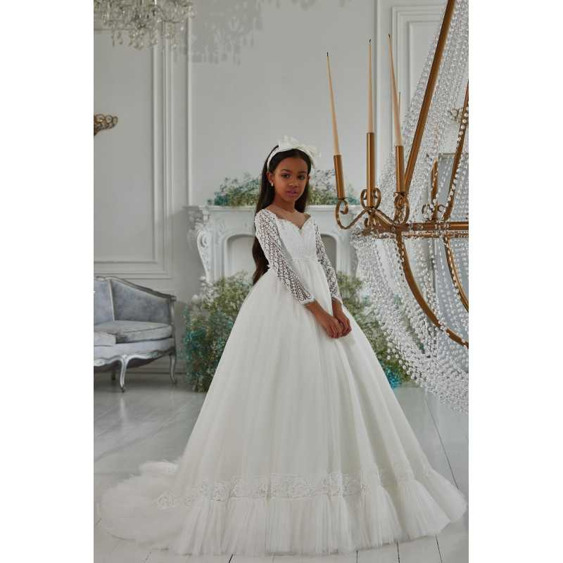 WHITE FIRST HOLY COMMUNION DRESS STYLE 3309