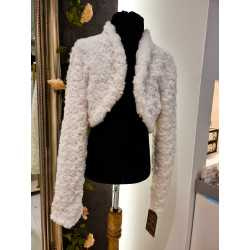 Ivory Simple Elegant Faux Fur Communion/Special Occasion CB06 BIS