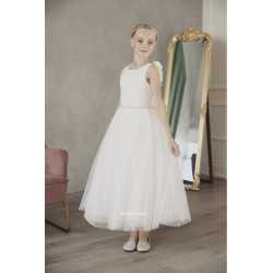 TETER WARM IVORY HANDMADE FIRST HOLY COMMUNION DRESS STYLE DS13